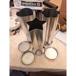 Vintage Set of 3 Bread Baking Tubes: Includes Star, Flower & Heart